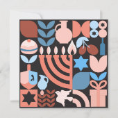 Chanukah Hanukkah Menorah Donut Jewish Stars Card Kaart (Voorkant)