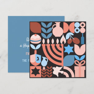 Chanukah Hanukkah Menorah Donut Jewish Stars Card Kaart