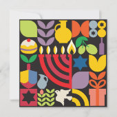 Chanukah Hanukkah Menorah Donut Jewish Stars Kaart (Voorkant)