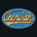 Chanukah/Hanukkah Retro Stickers OVAL<br><div class="desc">Chanukah/Hanukkah Retro Stickers OVAL. "Retro Happy Chanukah EST 139 BCE" Ik spel het, Chanoeka is een van mijn favoriete feestdagen. Veel plezier met het gebruik van deze stickers als taarttoppers, cadeau-labels, favoriete tassluitingen of wat je festiviteiten ook doet rocken! Personaliseer door "Happy" en "Est 139 BCE" te verwijderen en te...</div>