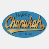 Chanukah/Hanukkah Retro Stickers OVAL (Voorkant)