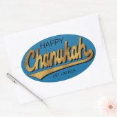 Chanukah/Hanukkah Retro Stickers OVAL (Envelop)