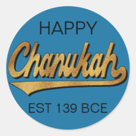 Chanukah/Hanukkah Retro Stickers Round