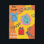 Chanukah Happy Fleece Deken<br><div class="desc">Personaliseer "Chanukah Happy" Fleece Deken / Small Personaliseer door bewerkbare tekst te wijzigen met behulp van uw favoriete lettertypekleur, -grootte en -stijl. Dit ontwerp kan ook worden toegevoegd aan deken maten, medium en large. Maat: Fleece Deken, 30 "x40" Het is moeilijk om zelf te knuffelen. maar met deze volledig personaliseerbare...</div>