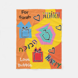 Chanukah Happy Fleece Deken