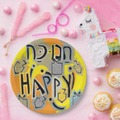 Chanukah Happy Glitzy Papieren Bordje (Feest)