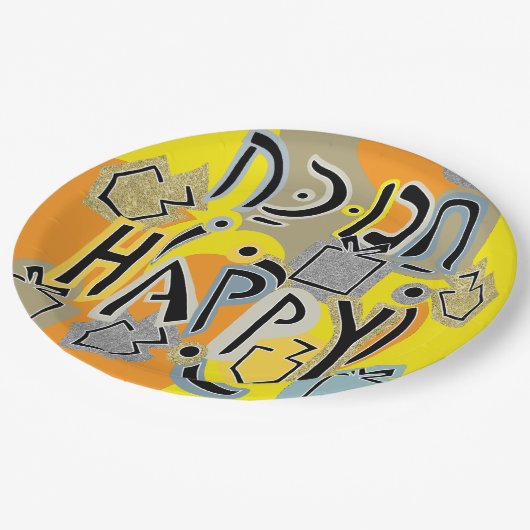 Chanukah Happy Glitzy Papieren Bordje (Gekanteld)