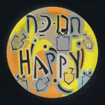 Chanukah Happy Glitzy Papieren Bordje<br><div class="desc">Chanukah Happy Glitzy Paper Borden. Voeg een bericht overal op bord toe met behulp van uw favoriete lettertype, stijl, kleur en grootte. Bedankt voor het stoppen en winkelen door. Zeer gewaardeerd! Fijne Chanoeka/Chanoeka! Grootte en Stijl: 9"Rond Document Bord Gooi een spectaculair partij met volledig klantgerichte document borden om uw thema...</div>