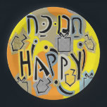 Chanukah Happy Glitzy Papieren Bordje<br><div class="desc">Chanukah Happy Glitzy Paper Borden. Voeg een bericht overal op bord toe met behulp van uw favoriete lettertype, stijl, kleur en grootte. Bedankt voor het stoppen en winkelen door. Zeer gewaardeerd! Fijne Chanoeka/Chanoeka! Grootte en Stijl: 9"Rond Document Bord Gooi een spectaculair partij met volledig klantgerichte document borden om uw thema...</div>