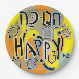 Chanukah Happy Glitzy Papieren Bordje