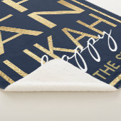 Chanukah Happy Gold Sherpa Blanket/Medium Deken (3/4)