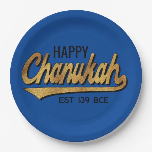 Chanukah Happy Retro Papieren Bordje (Voorkant)