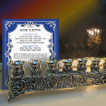 Chanukah Hebrew Candle Light Blessing Hanukkah Foto Afdruk<br><div class="desc">Bewaar een kaart met de zegeltjes om de Chanoekaarten in de buurt te verlichten. Het is een mooie toevoeging aan je Chanoekaartafels. U kunt het aan een foto-lijst van een transparante de tekenhouder van de lijst toevoegen.</div>