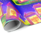 Chanukah Houses Cadeaupapier (Rol Hoek)