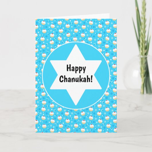 Chanukah Jelly Doughnoten Joodse sterren Snowflake Kaart (Voorkant)