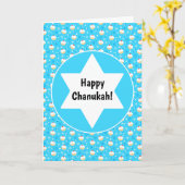 Chanukah Jelly Doughnoten Joodse sterren Snowflake Kaart (Gele Bloem)