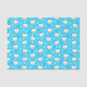 Chanukah Jelly Doughnoten Stars Blue Tissuepapier