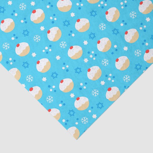 Chanukah Jelly Doughnoten Stars Blue Tissuepapier (Detail)