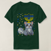 Chanukah Jewish Menorah Raccoon Funny Hanukkah T-shirt (Design voorkant)