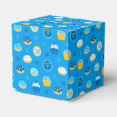 Chanukah Jewish Star Cupcakes Blue Jelly Doughnut Bedankdoosjes (Achterkant)