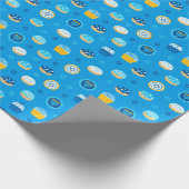 Chanukah Jewish Star Cupcakes Blue Jelly Doughnut Cadeaupapier (Hoek)