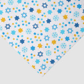 Chanukah Jewish Stars Snowflakes White Blue Gold Tissuepapier (Detail)