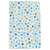 Chanukah Joodse sterren Snowflakes White Medium Cadeauzakje (Voorkant)