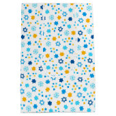 Chanukah Joodse sterren Snowflakes White Medium Cadeauzakje (Achterkant)