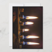 Chanukah kaars vlammen, Star of David uitnodiging (Achterkant)