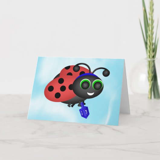 Chanukah Ladybug Feestdagen Kaart (Voorkant)