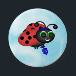 Chanukah Ladybug in yamaka met dreidel Ronde Button 7,6 Cm<br><div class="desc">Dit schattige lieveheersbeestje is klaar voor Chanoeka. Illustratie van lieveheersbeestje in een yamaka met een dreidel.</div>