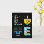 Chanukah Menorah Dreidel Icons Hanukkah Love Celeb Kaart (Gele Bloem)