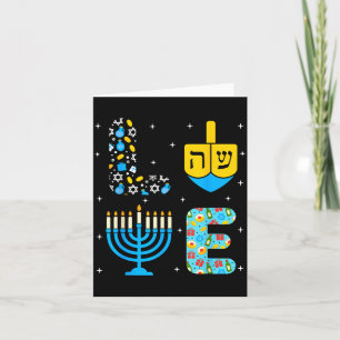 Chanukah Menorah Dreidel-pictogrammen Hanukkah Lie Kaart