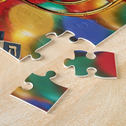 Chanukah Menorah, Dreidel, Snoep Legpuzzel (Zijkant)