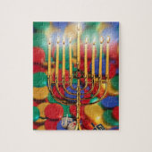 Chanukah Menorah, Dreidel, Snoep Legpuzzel (Verticaal)