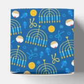 Chanukah Menorah Gelt Dreidel Blue Bedankdoosjes (Bovenkant)