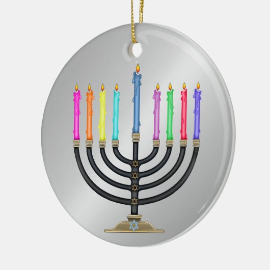 Chanukah Menorah Keramisch Ornament (Links)