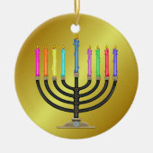 Chanukah Menorah Keramisch Ornament (Voorkant)