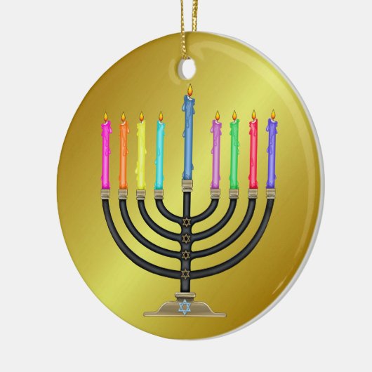 Chanukah Menorah Keramisch Ornament (Links)