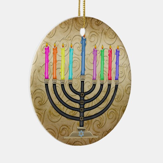 Chanukah Menorah Keramisch Ornament (Rechts)