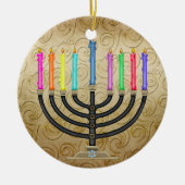 Chanukah Menorah Keramisch Ornament (Voorkant)