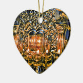 Chanukah Menorah met olielamp Keramisch Ornament (Links)