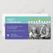 Chanukah Menorah Photo Card Feestdagenkaart (Voorkant / Achterkant)