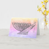 Chanukah Menorah regenboog, Kaart (Gele Bloem)