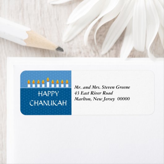 Chanukah Menorah Return Address Label (Insitu)