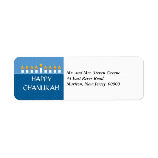 Chanukah Menorah Return Address Label (Voorkant)