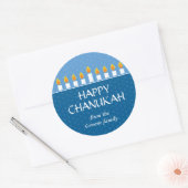 Chanukah Menorah Ronde Sticker (Envelop)