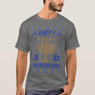 Chanukah Menorah Ugly Kersthanukkah Happy Chr T-shirt