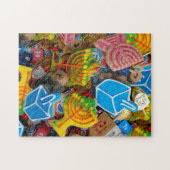 Chanukah Menorahs, Dreidels, Gelt Legpuzzel (Horizontaal)
