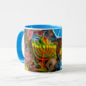 Chanukah Menorahs, Dreidels, Gelt Mok (Voorkant links)